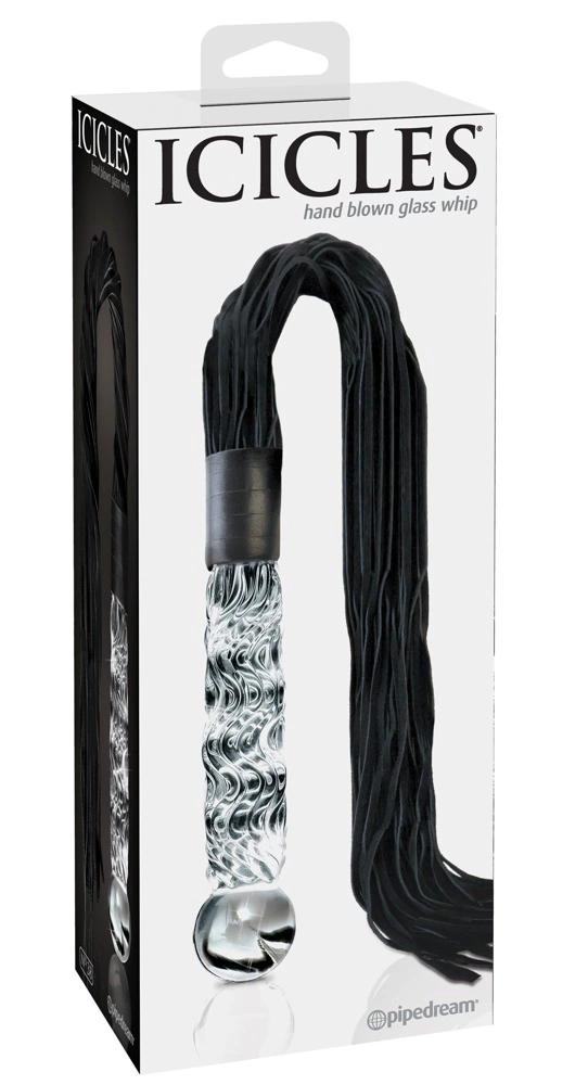 Ekskluzywne szklane dildo do masturbacji wykonane ze szkła z pejczem Icicles