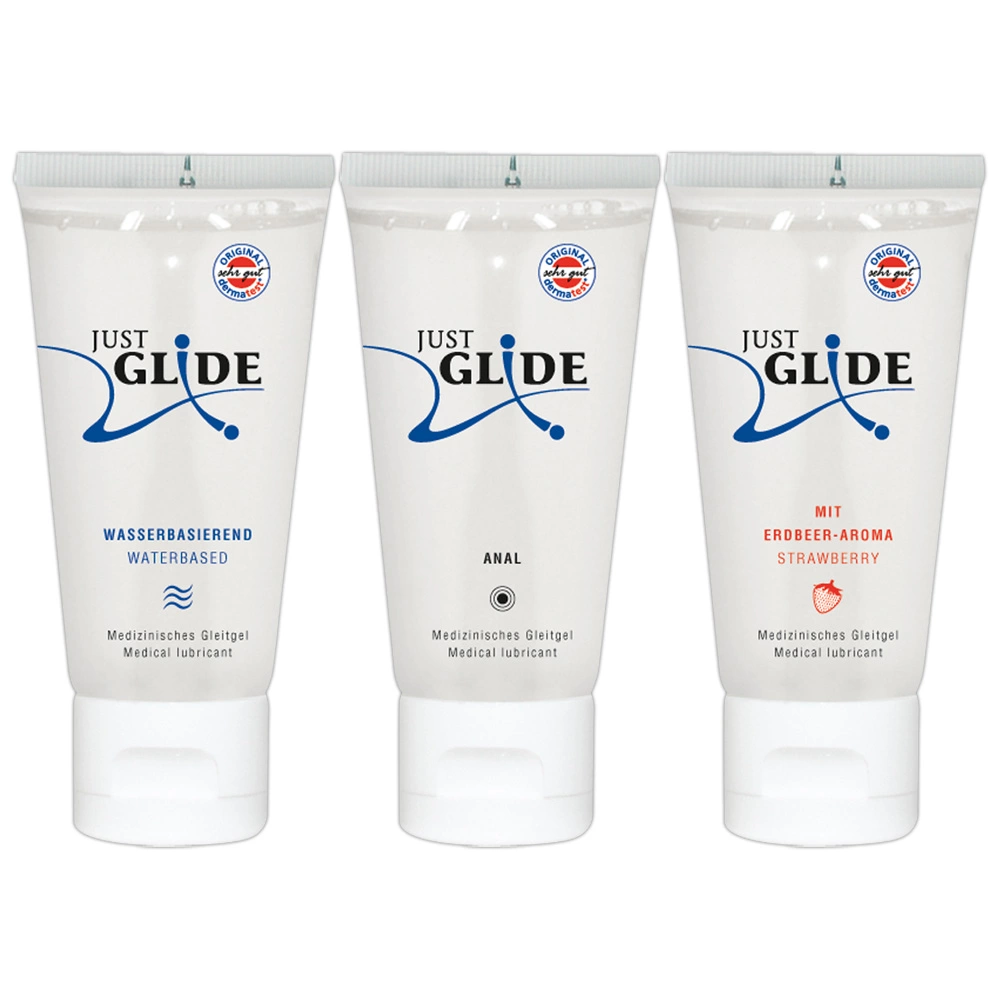 Zestaw 3 lubrykantow analnych na bazie wody i do zabawek erotycznych Just Glide 150 ml