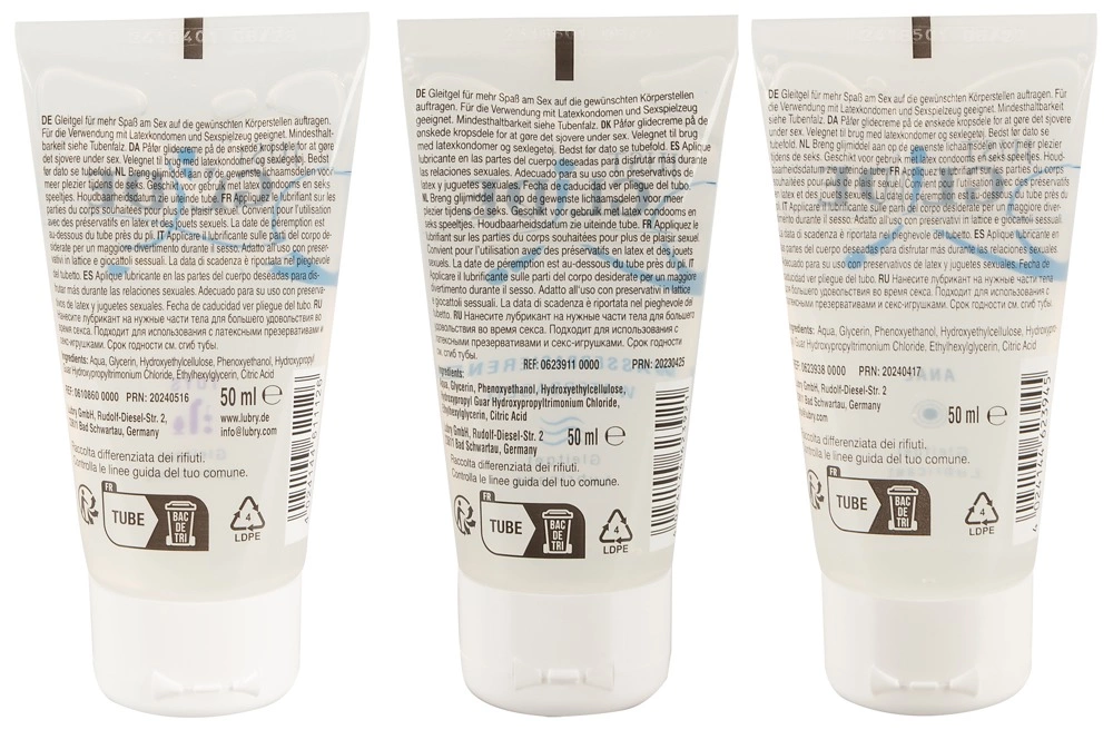 Zestaw 3 lubrykantow analnych na bazie wody i do zabawek erotycznych Just Glide 150 ml