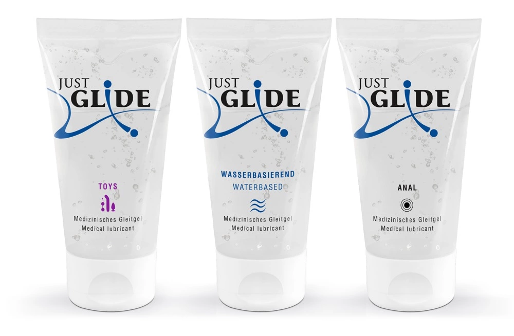Zestaw 3 lubrykantow analnych na bazie wody i do zabawek erotycznych Just Glide 150 ml