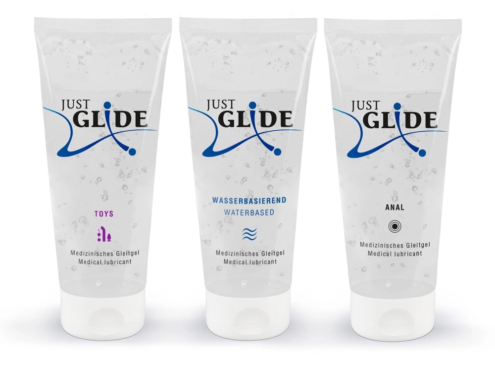 Zestaw 3 lubrykantow analnych na bazie wody i do zabawek erotycznych Just Glide 600 ml
