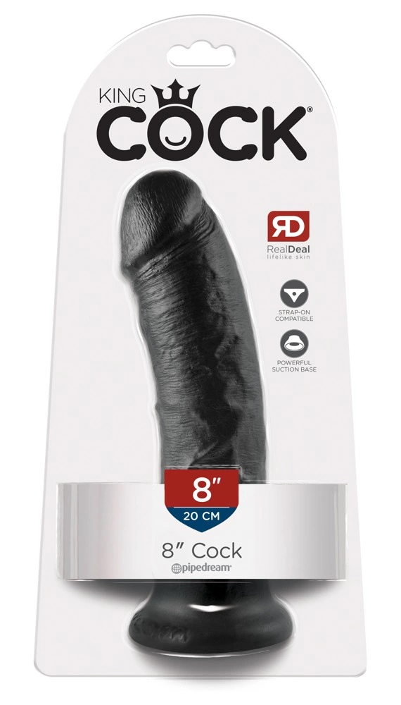 Realistyczne zakrzywione dildo silikonowe do masturbacji w kolorze czarnym z przyssawką King Cock Black