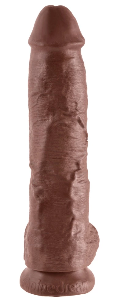 Realistyczne dildo silikonowe do masturbacji brązowe z przyssawką King Cock Balls Brown Realistyczne dildo silikonowe do masturbacji brązowe z przyssawką King Cock Balls Brown