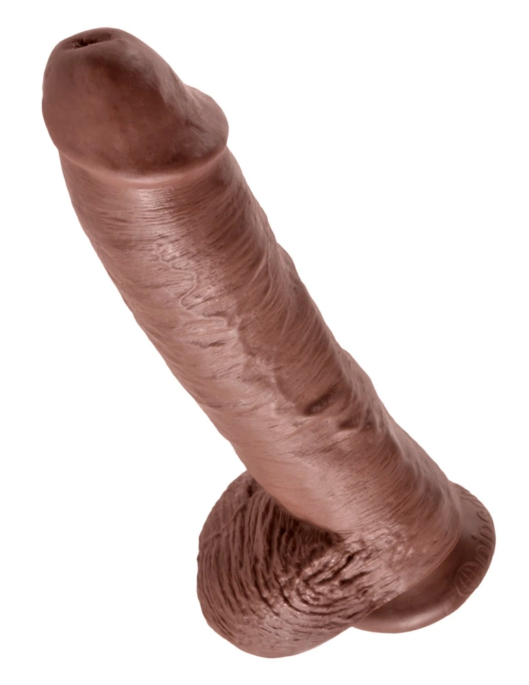 Realistyczne dildo silikonowe do masturbacji brązowe z przyssawką King Cock Balls Brown Realistyczne dildo silikonowe do masturbacji brązowe z przyssawką King Cock Balls Brown
