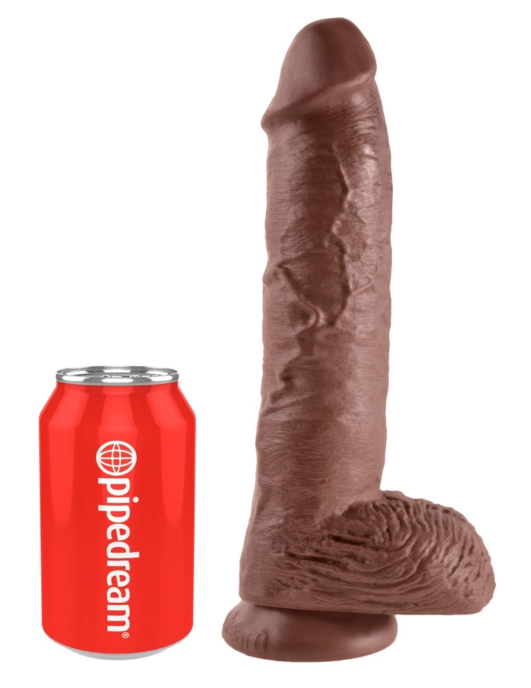Realistyczne dildo silikonowe do masturbacji brązowe z przyssawką King Cock Balls Brown Realistyczne dildo silikonowe do masturbacji brązowe z przyssawką King Cock Balls Brown