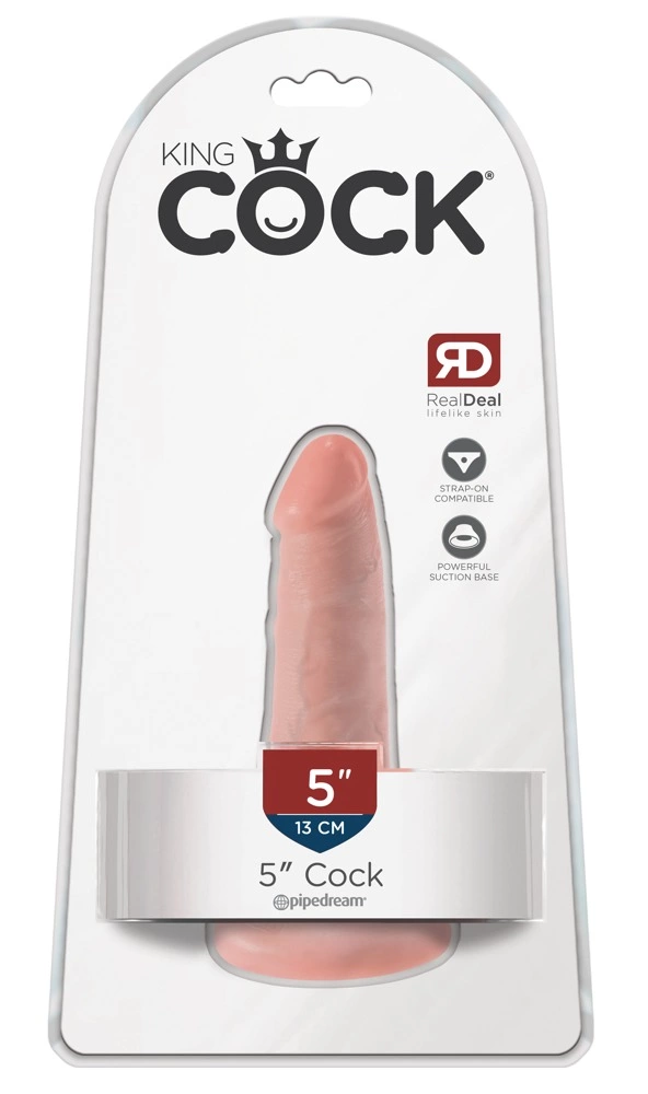 Realistyczne dildo silikonowe do masturbacji w kolorze beżowym z przyssawką King Cock Flesh
