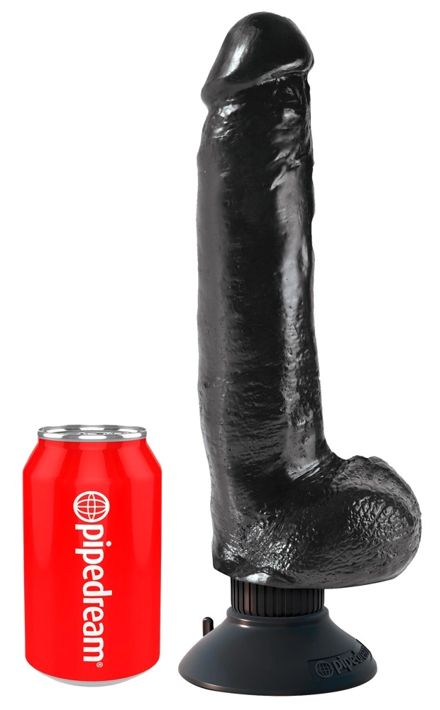 Wibrator czarny realistyczny silikonowy do masturbacji pochwy King Cock Vibrating Cock with Ball Wibrator czarny realistyczny silikonowy do masturbacji pochwy King Cock Vibrating Cock with Ball