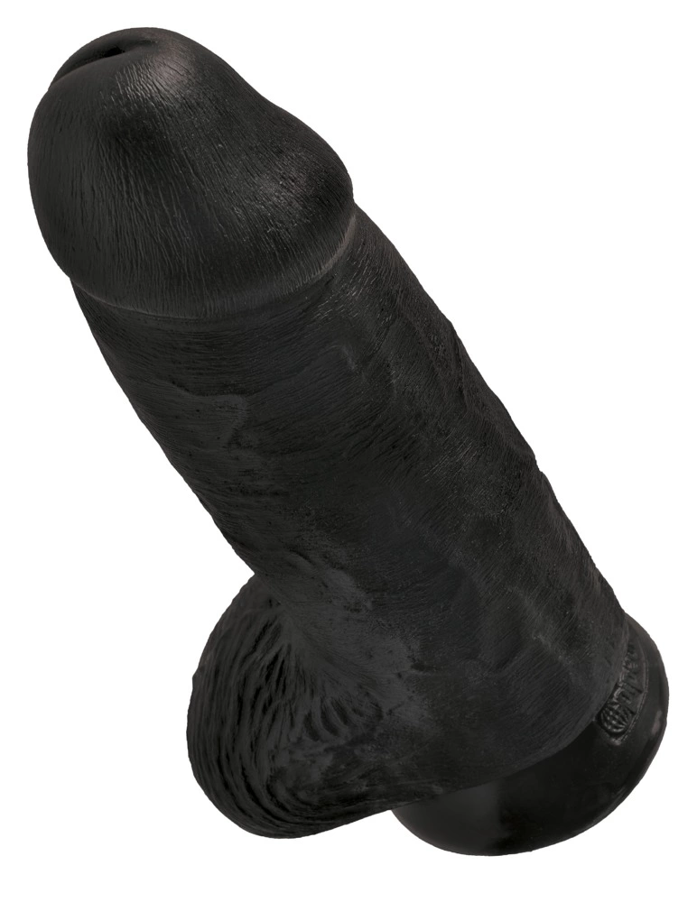 Realistyczne dildo silikonowe do masturbacji w kolorze czarnym z przyssawką King Cock Chubby 23 cm Realistyczne dildo silikonowe do masturbacji w kolorze czarnym z przyssawką King Cock Chubby 23 cm