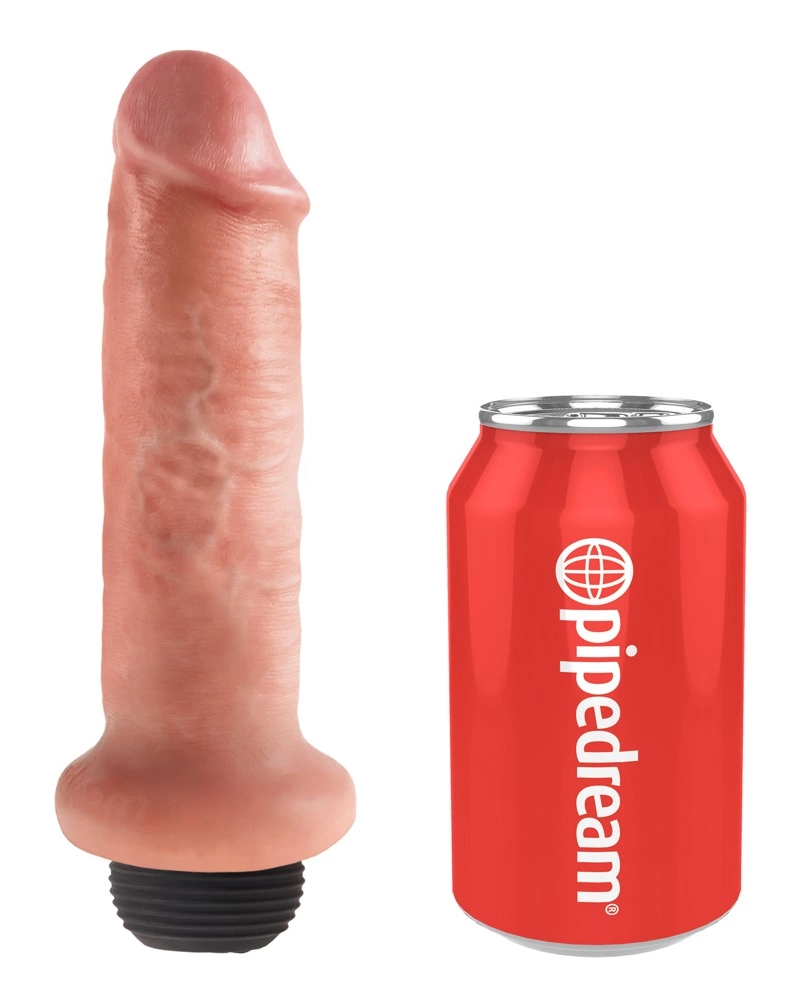 Realistyczne dildo silikonowe do masturbacji w kolorze beżowym z wytryskiem King Cock Squirting Realistyczne dildo silikonowe do masturbacji w kolorze beżowym z wytryskiem King Cock Squirting
