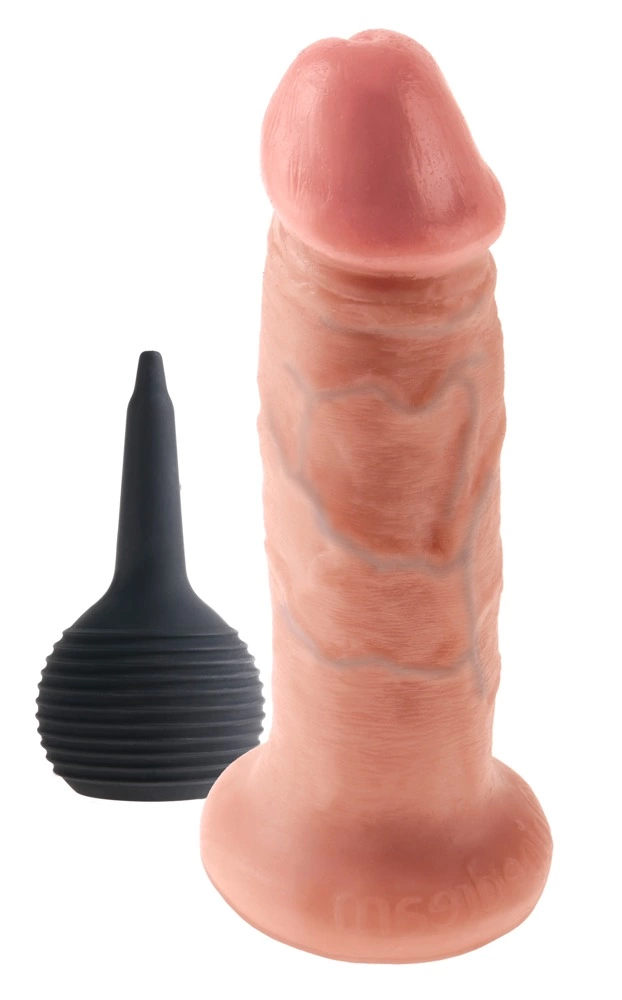 Realistyczne dildo silikonowe do masturbacji w kolorze beżowym z wytryskiem King Cock Squirting Realistyczne dildo silikonowe do masturbacji w kolorze beżowym z wytryskiem King Cock Squirting