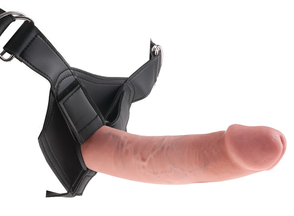 Realistyczny strapon do masturbacji waginy w kolorze beżowym i czarnym King Cock KC Strap On 23 cm Realistyczny strapon do masturbacji waginy w kolorze beżowym i czarnym King Cock KC Strap On 23 cm