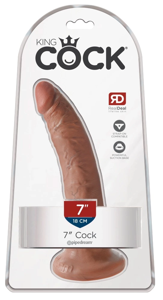 Realistyczne dildo silikonowe do masturbacji w kolorze beżowym King Cock Cock Tan