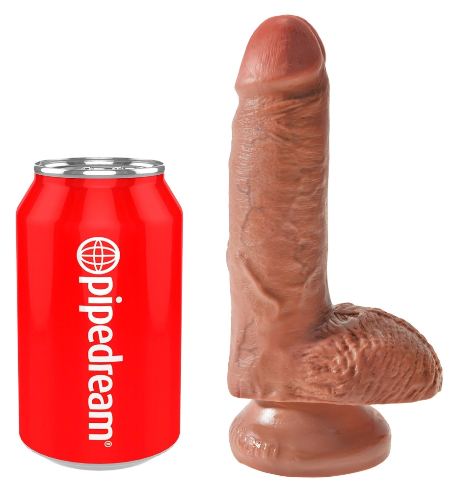 Realistyczne dildo silikonowe do masturbacji w kolorze beżowym z przyssawką King Cock Balls Tan Realistyczne dildo silikonowe do masturbacji w kolorze beżowym z przyssawką King Cock Balls Tan