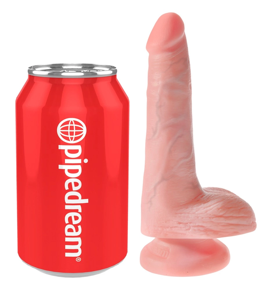 Realistyczne dildo do masturbacji wykonane z beżowego silikonu z przyssawką King Cock 15 cm Realistyczne dildo do masturbacji wykonane z beżowego silikonu z przyssawką King Cock 15 cm