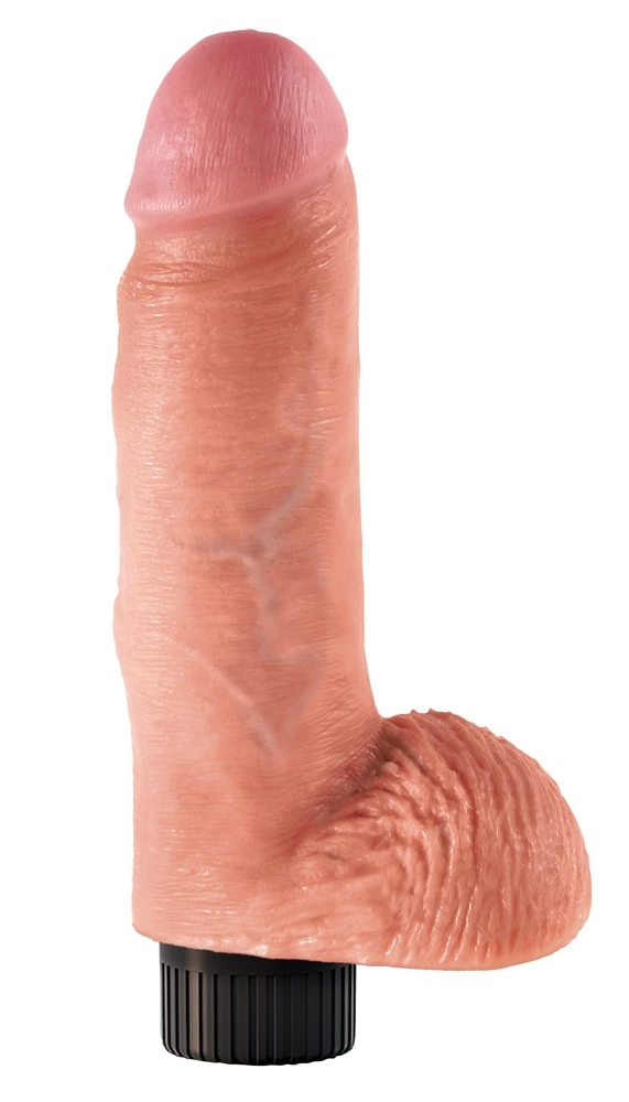 Wibrator beżowy realistyczny silikonowy do masturbacji pochwy King Cock Vibr balls
 Wibrator beżowy realistyczny silikonowy do masturbacji pochwy King Cock Vibr balls