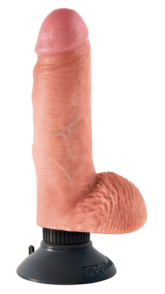 Wibrator beżowy realistyczny silikonowy do masturbacji pochwy King Cock Vibr balls
 Wibrator beżowy realistyczny silikonowy do masturbacji pochwy King Cock Vibr balls