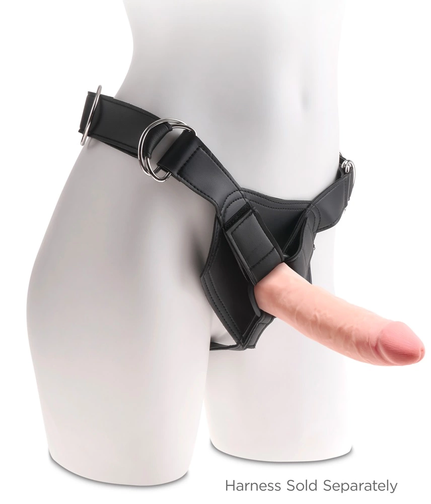 Realistyczne zakrzywione dildo silikonowe do masturbacji w kolorze cielistym z przyssawką King Cock KCP 8  Realistyczne zakrzywione dildo silikonowe do masturbacji w kolorze cielistym z przyssawką King Cock KCP 8