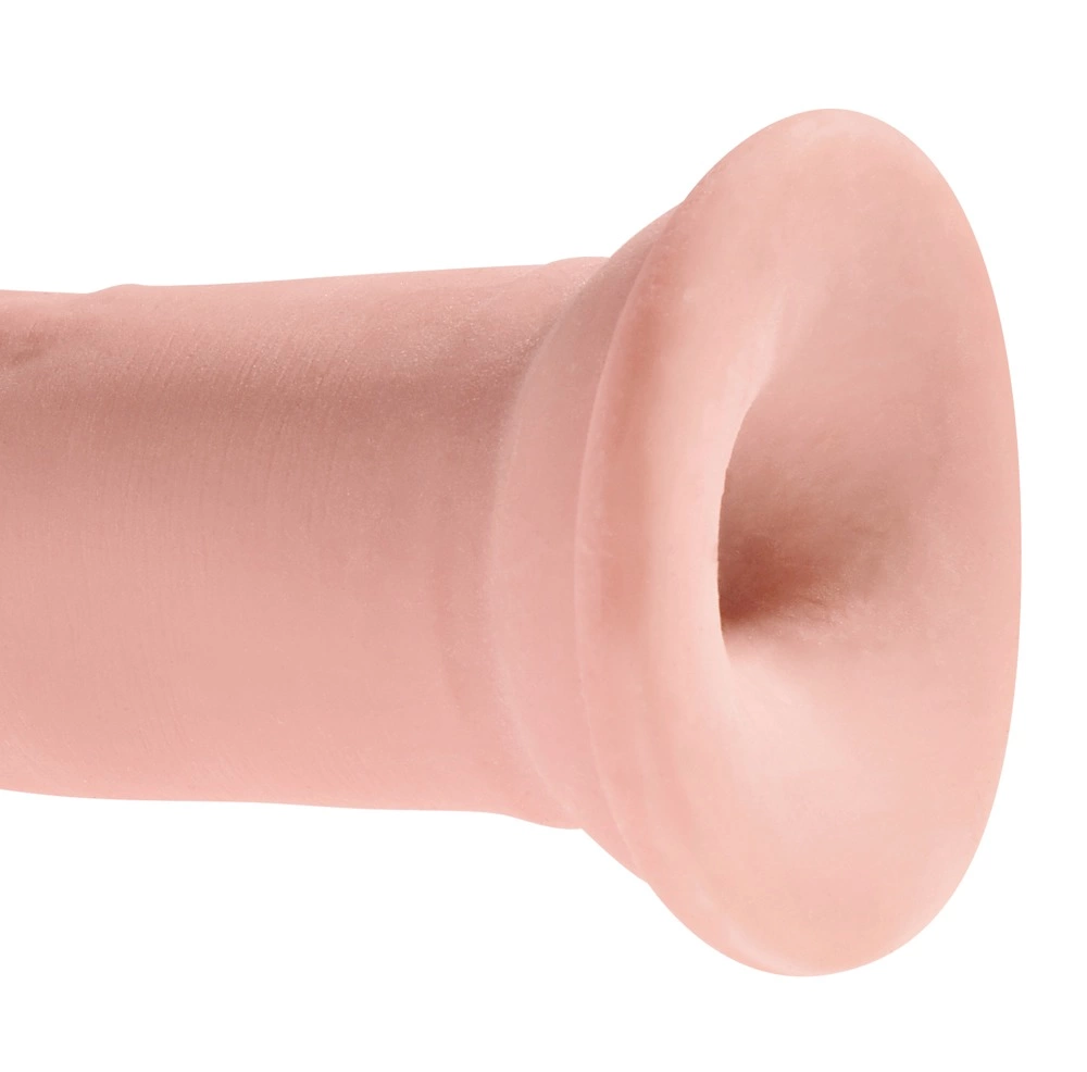 Realistyczne zakrzywione dildo do masturbacji wykonane z beżowych termoplastycznych elastomerów z przyssawką King Cock Plus 26 cm  Realistyczne zakrzywione dildo do masturbacji wykonane z beżowych termoplastycznych elastomerów z przyssawką King Cock Plus 26 cm