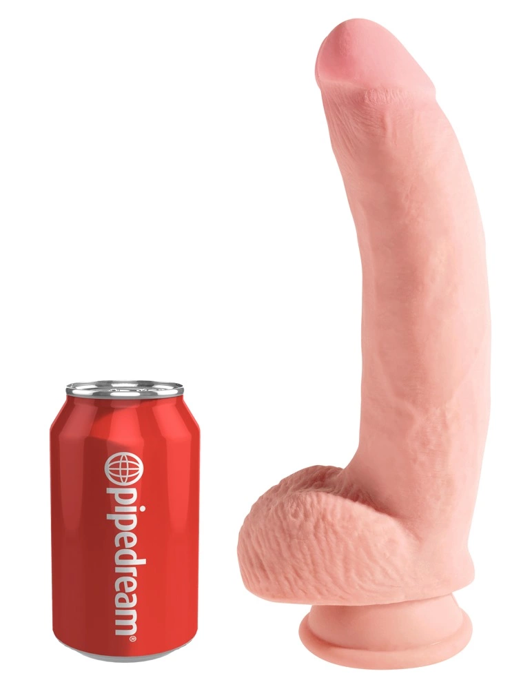 Realistyczne dildo silikonowe do masturbacji w kolorze beżowym z przyssawką King Cock KCP 10 TD Realistyczne dildo silikonowe do masturbacji w kolorze beżowym z przyssawką King Cock KCP 10 TD