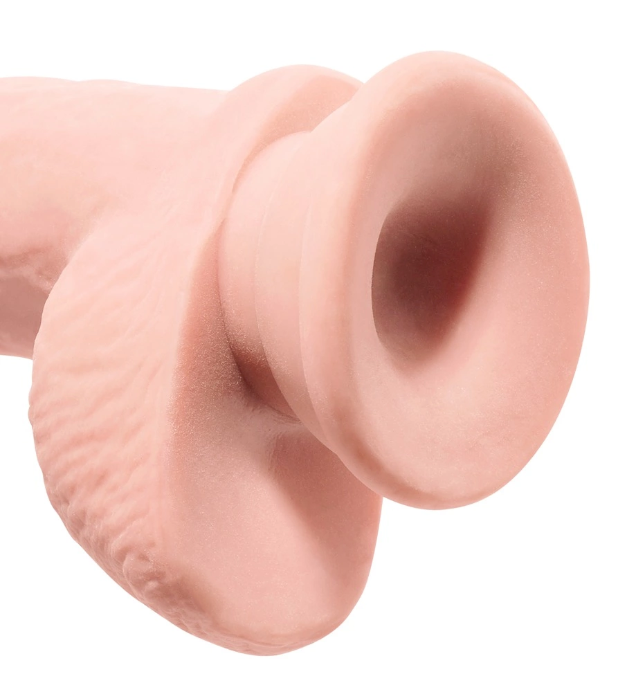 Realistyczne dildo silikonowe do masturbacji w kolorze beżowym z przyssawką King Cock KCP 10 TD Realistyczne dildo silikonowe do masturbacji w kolorze beżowym z przyssawką King Cock KCP 10 TD