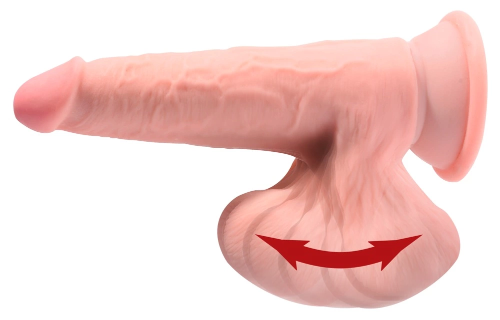Realistyczne dildo silikonowe do masturbacji w kolorze beżowym z przyssawką King Cock TDC With Swinging Realistyczne dildo silikonowe do masturbacji w kolorze beżowym z przyssawką King Cock TDC With Swinging