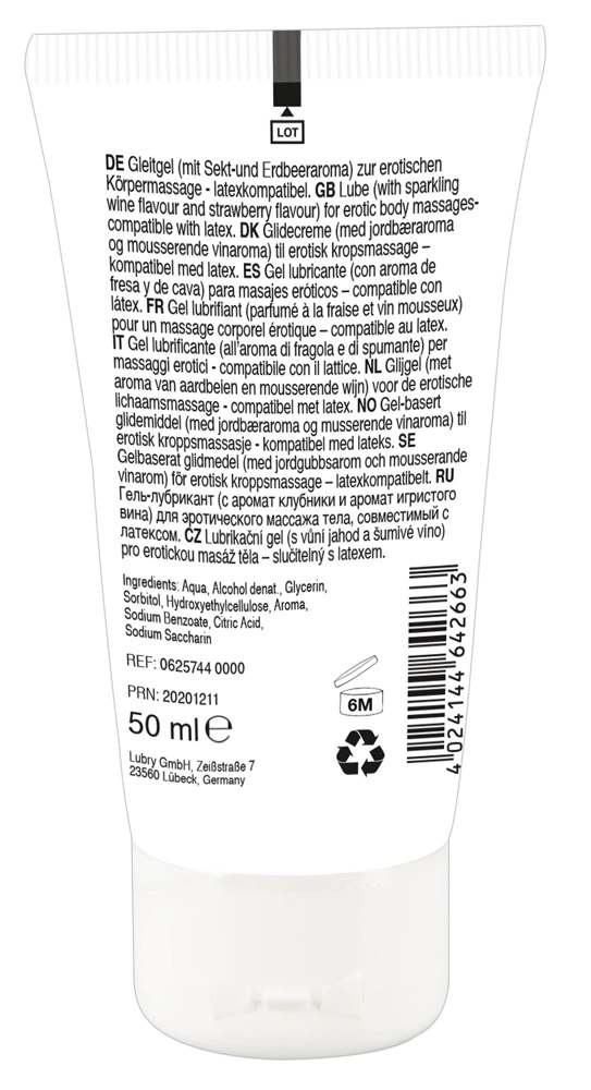 Żel do erotycznego masażu o smaku wina truskawkowego Lick It 50 ml Żel do erotycznego masażu o smaku wina truskawkowego Lick It 50 ml