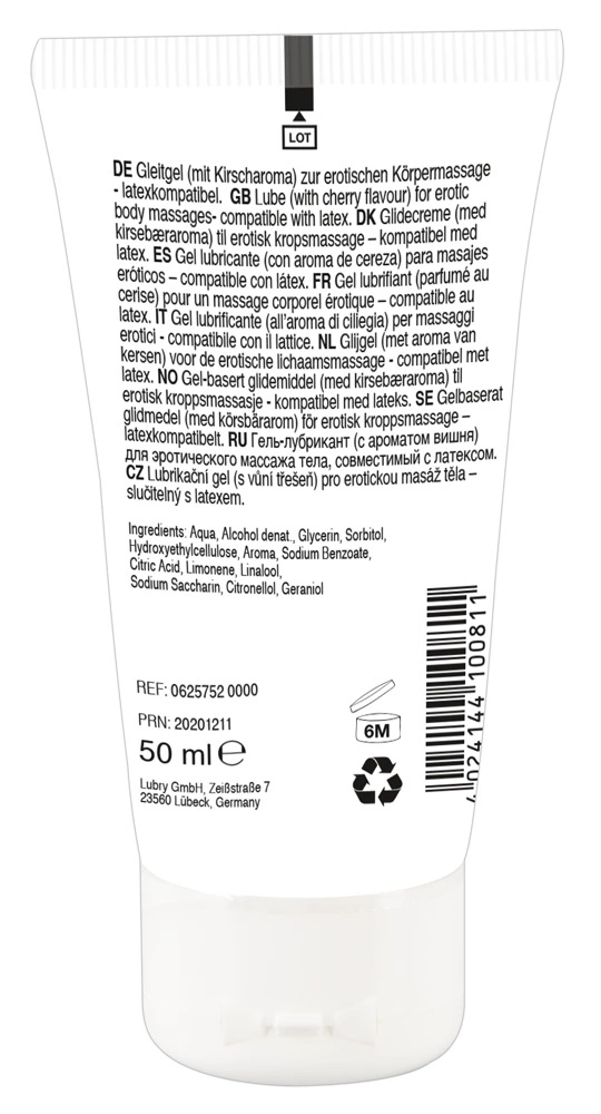 Żel do erotycznego masażu  o smaku wiśniowym Lick It 50 ml Żel do erotycznego masażu  o smaku wiśniowym Lick It 50 ml
