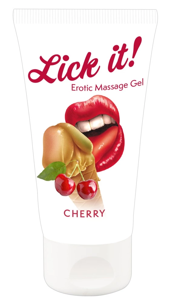 Żel do erotycznego masażu  o smaku wiśniowym Lick It 50 ml