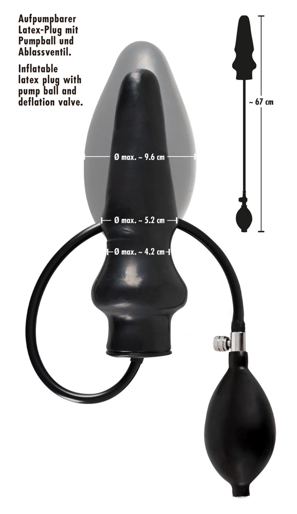 Nadmuchiwany korek analny wykonany z czarnego lateksu LATEX Plug Inflatable Nadmuchiwany korek analny wykonany z czarnego lateksu LATEX Plug Inflatable