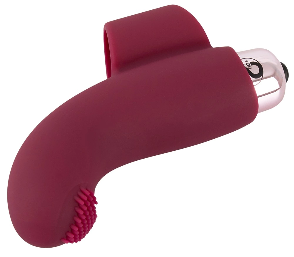 Miniwibrator na palec do stymulacji łechtaczki wykonany z silikonu w kolorze czerwonym Magic Shiver Finger Vibe