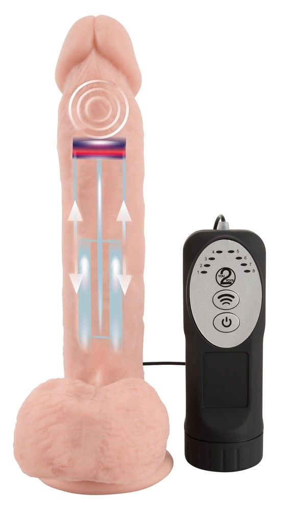 Medyczny wibrator wstrząsowy wykonany z beżowego silikonu Medical Silicone 21 cm