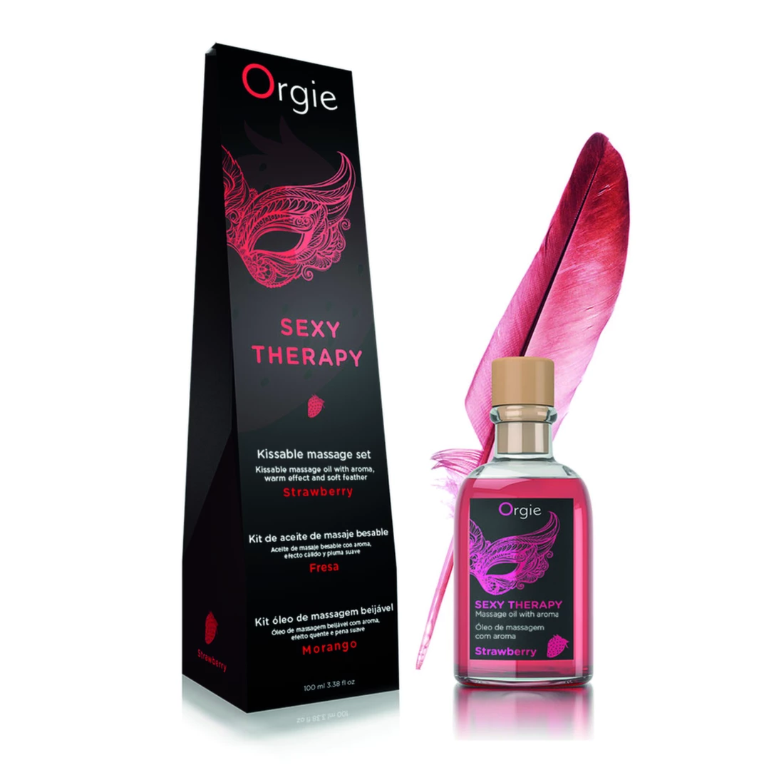 Olejek do masażu jadalny o aromacie truskawkowym Orgie 100 ml