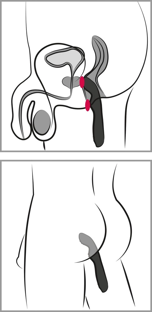 Zakrzywiony wibrator ze stymulacją punktu P wykonany z czarnego silikonu Rebel 23 cm