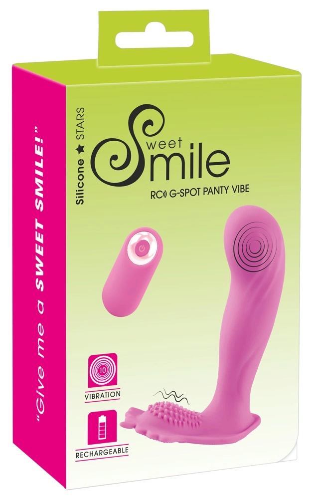 Wibrator do masturbacji łechtaczki i punktu G wykonany z różowego silikonu z pilotem Sweet Smile 12 cm