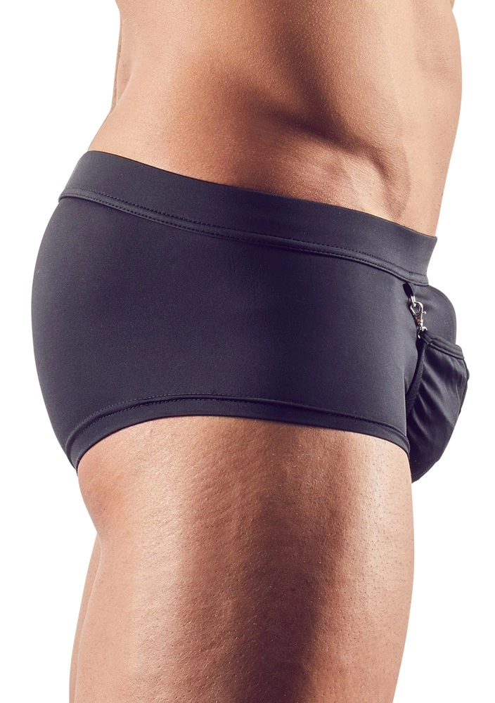 Svenjoyment - Męskie Bokserki W Stylu Pirackim Z Kieszonką I Karabińczykiem Czarne 2XL