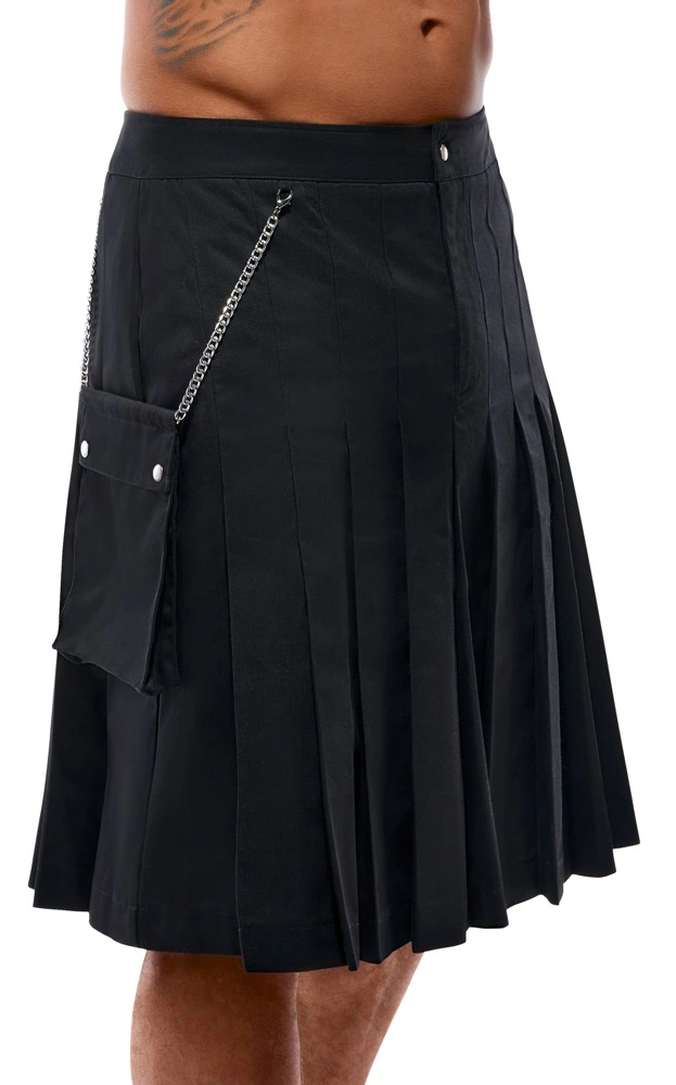 Svenjoyment Spodnica Męska Kilt XL Czarna z Odpinaną Kieszenią