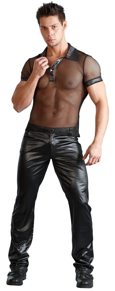 Svenjoyment Polo Mesh Czarna Koszulka Męska z Kołnierzykiem L