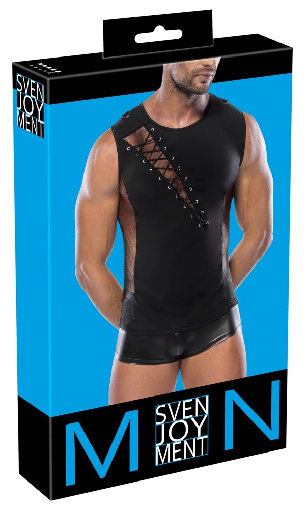 Svenjoyment Męski bezrękawnik L czarny z ozdobnym sznurowaniem