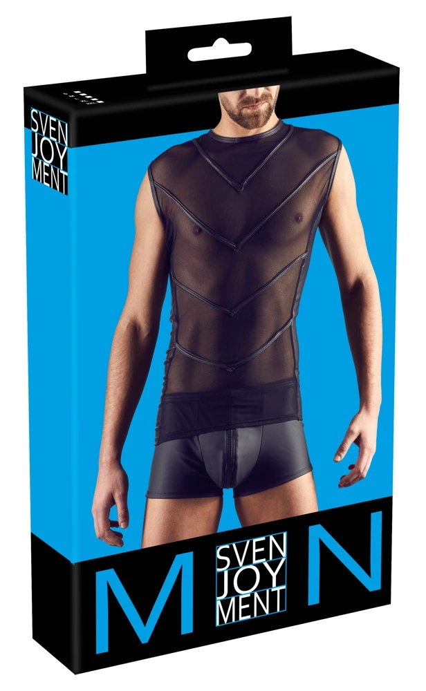 Svenjoyment Top Męski Siateczkowy Bezrękawnik Matowy Czarny 2XL