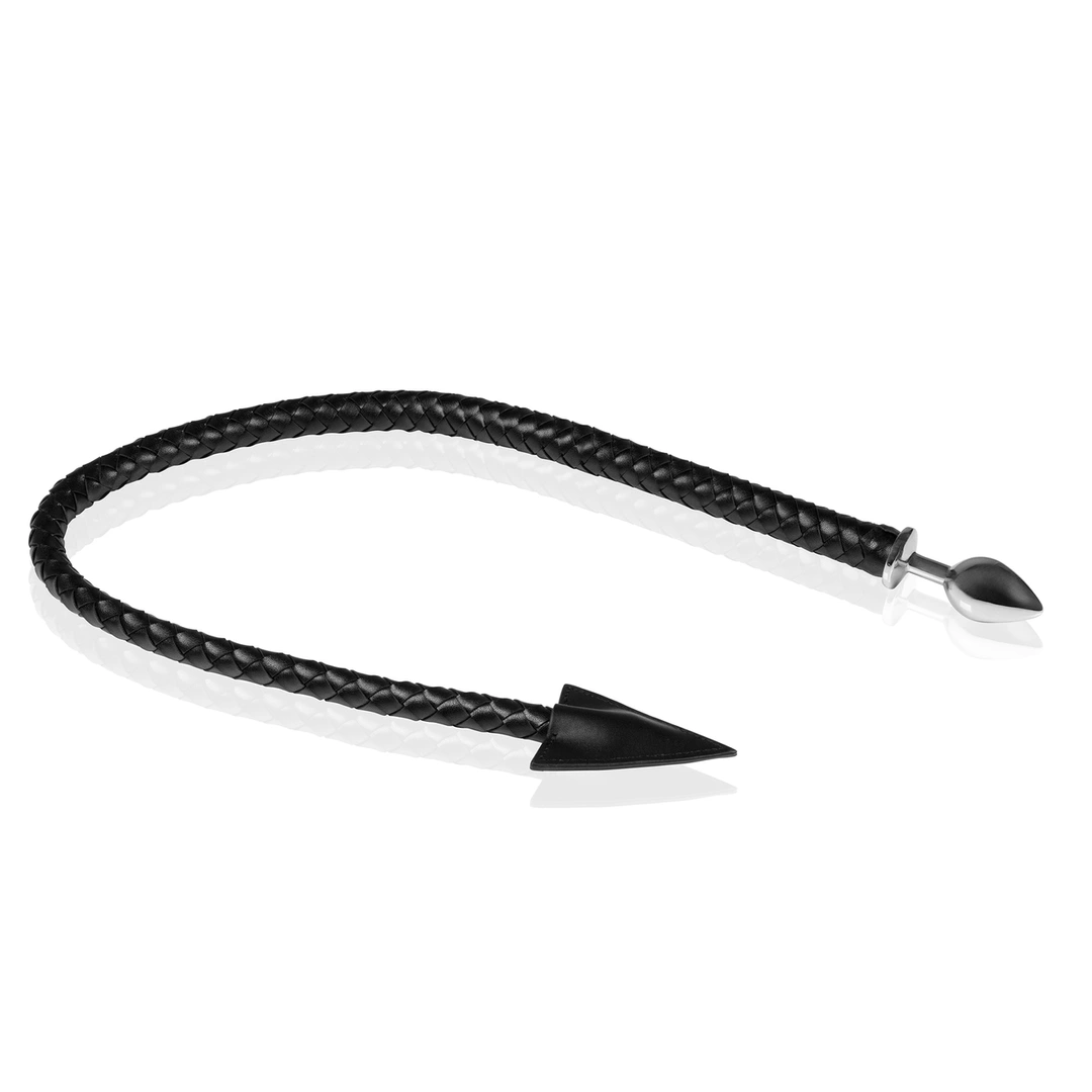 Metalowy korek analny z czarnym ogonem diabła Devil's Tail Ouch! by shots