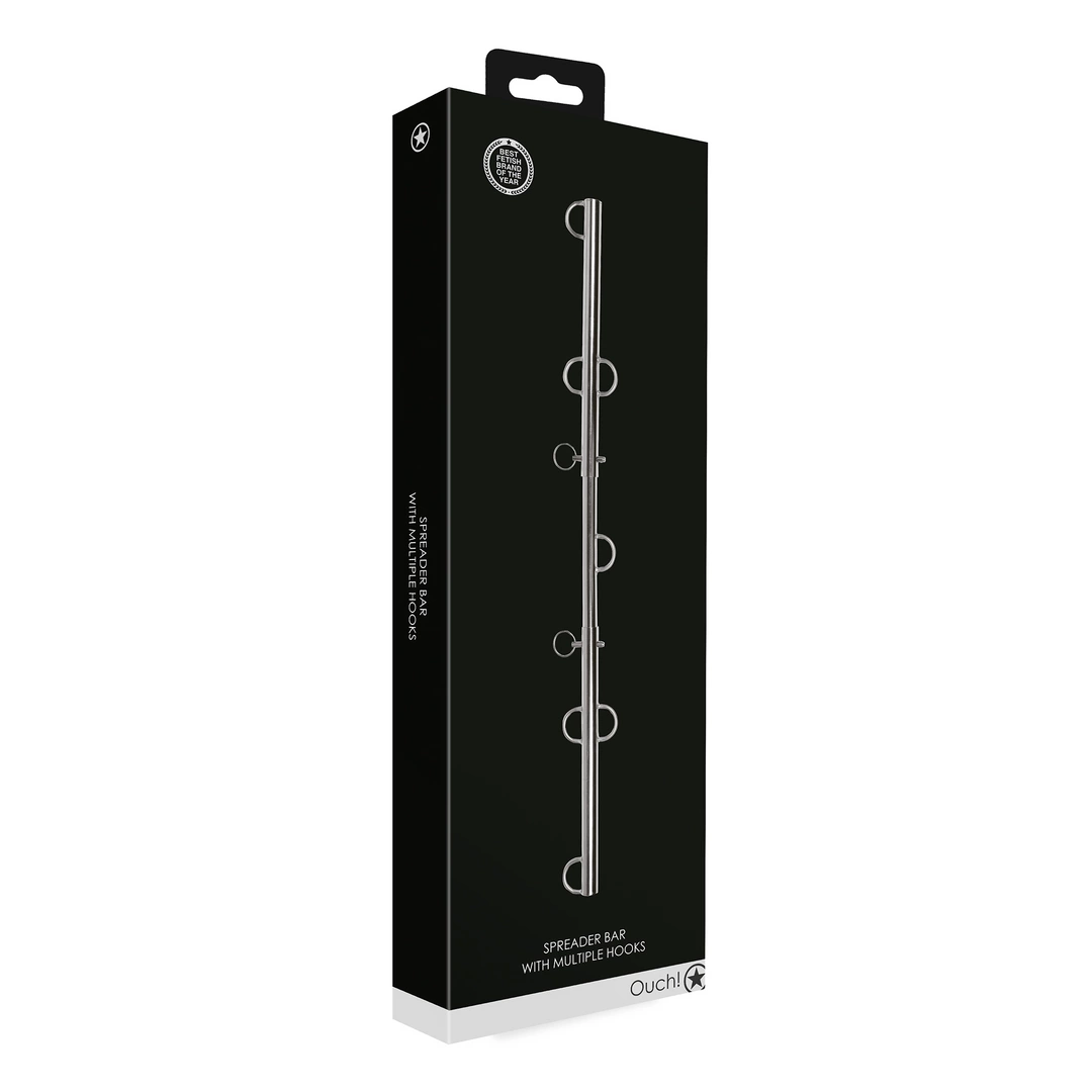 Ouch! by Shots drążek rozporowy regulowany z wieloma hakami, stalowy