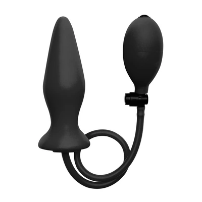 Nadmuchiwany korek analny z czarnego silikonu Inflatable Silicone Plug