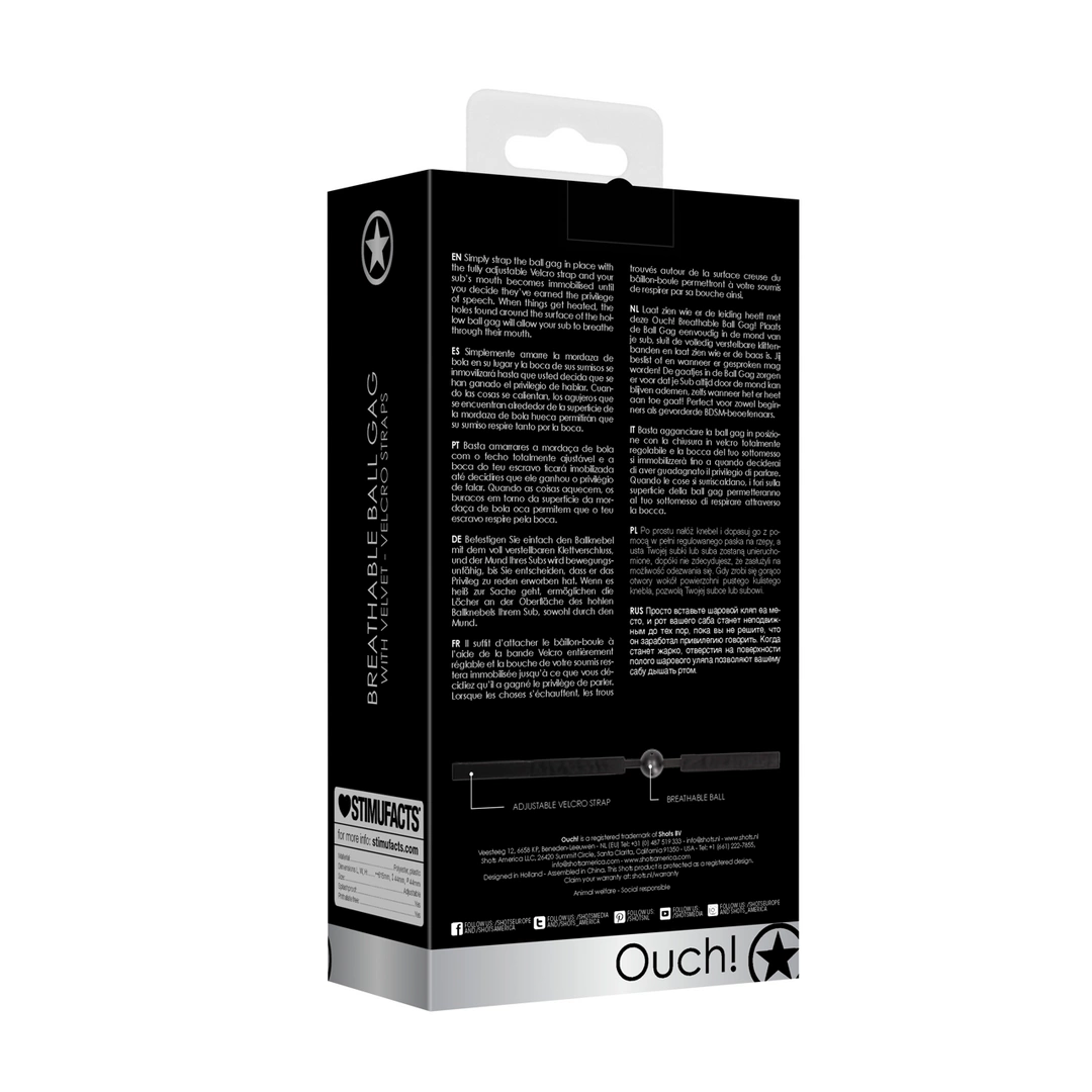 Regulowany, oddychający knebel