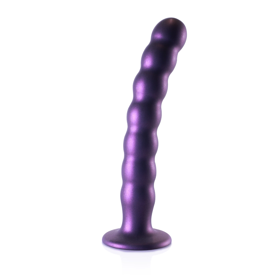 Ouch! Beaded G-Spot 20,5 cm - silikonowy model z przyssawką, fioletowy