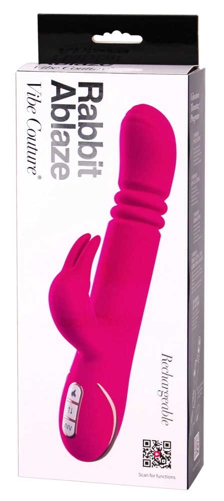 Wibrator króliczek do masturbacji pochwy wykonany z silikonu w kolorze karmazynowym Vibe Couture Ablaze 