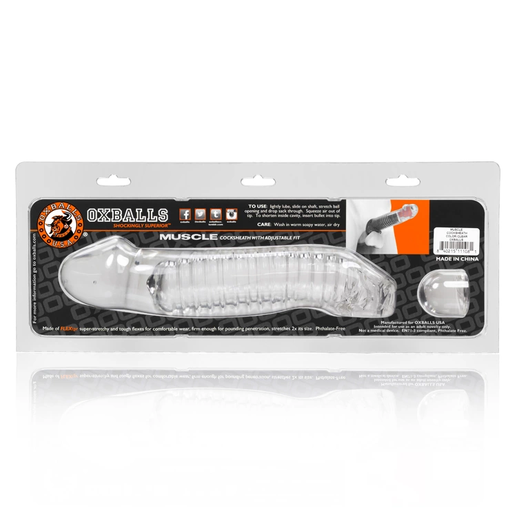 Przedłużka na penisa wykonana z przezroczystego silikonu z dodatkową główką Oxballs