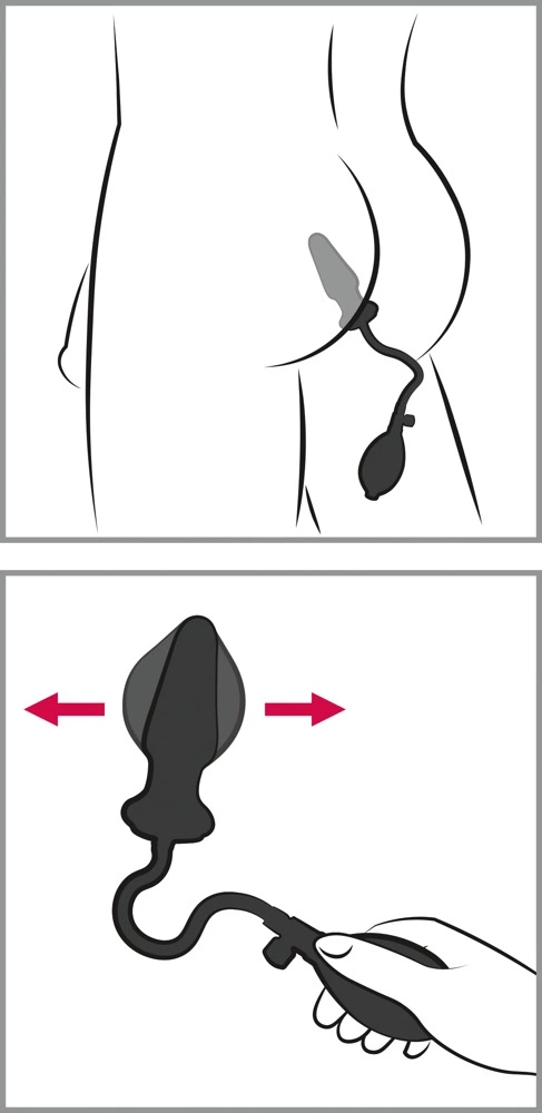 Pompowany korek analny wykonany z czarnego silikonu You2Toys Anal Expert 13 cm