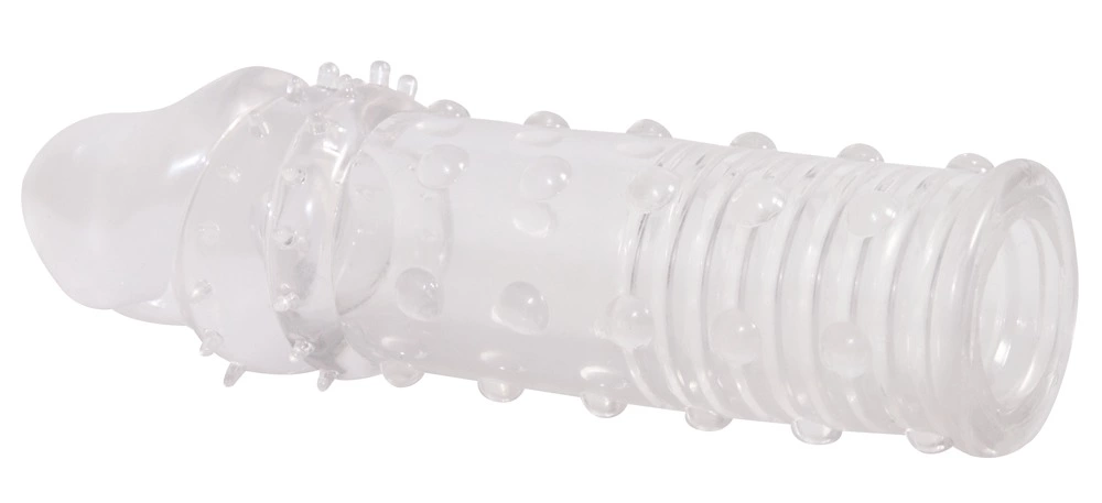 Nakładka na penisa żebrowana wykonana z przezroczystych elastomerów termoplastycznych You2Toys 16 cm