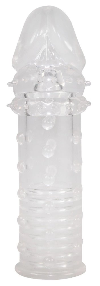 Nakładka na penisa żebrowana wykonana z przezroczystych elastomerów termoplastycznych You2Toys 16 cm