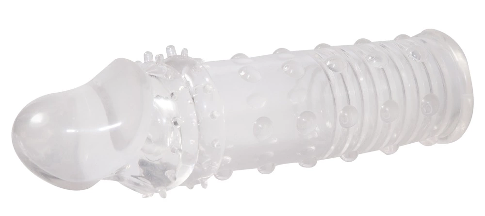 Nakładka na penisa żebrowana wykonana z przezroczystych elastomerów termoplastycznych You2Toys 16 cm